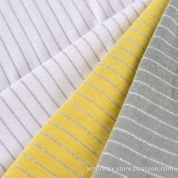 ECO Knit Yarn Dyed Lurex Metallic Stripe Fabric
